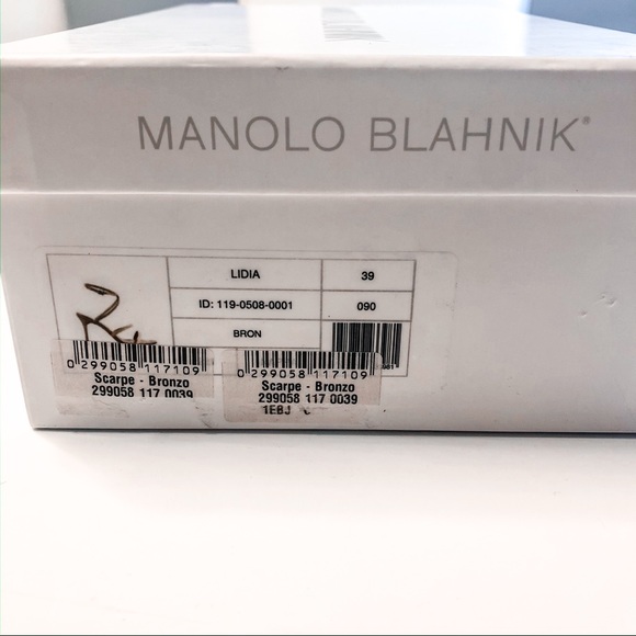 MANOLO BLAHNIK Lidia 90 bronze sandals shoes 39 - Picture 8 of 8